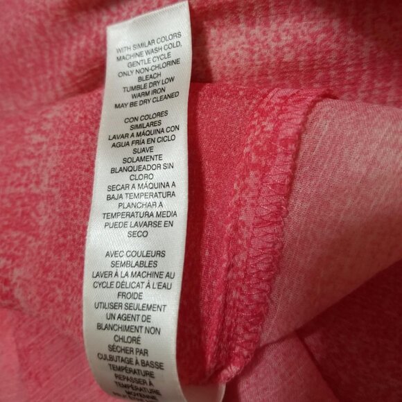 CHICO'S Blouse Pink Semi Sheer Tunic Feminine size 2 Top - Picture 7 of 7